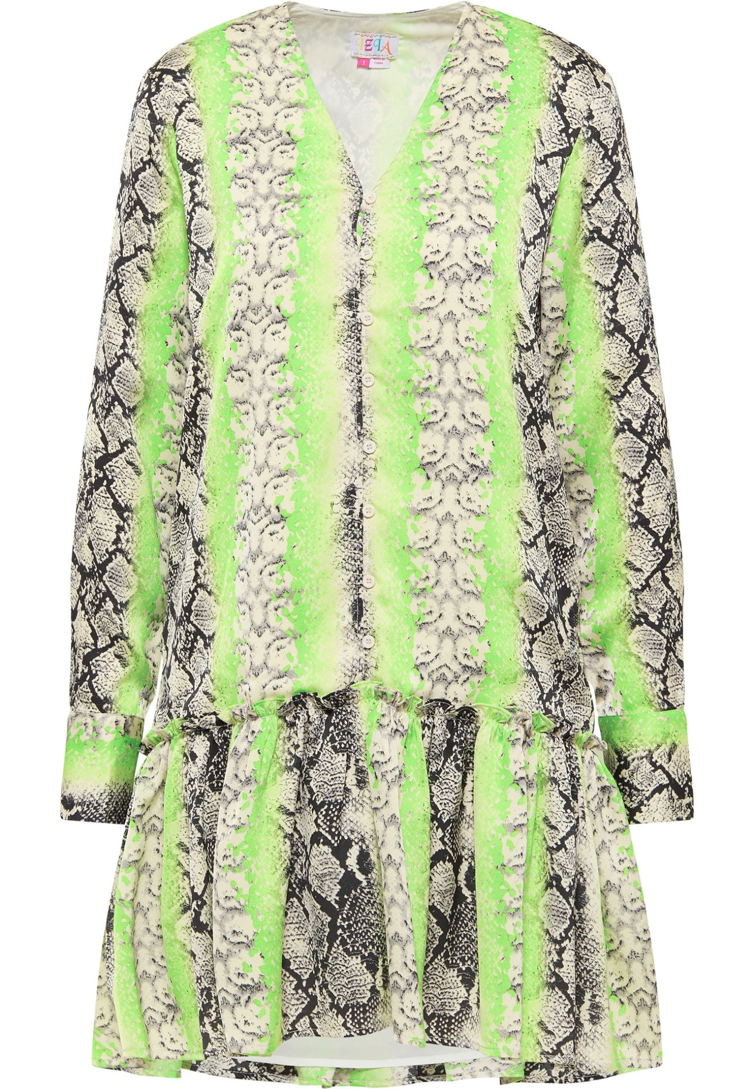 Izia Gaya - Vestido Informal - Grün Mehrfarbig 7 Izia Gaya - Vestido Informal - Grün Mehrfarbig - Imagen 5