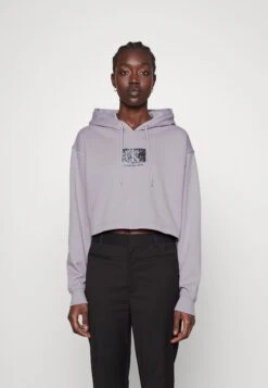 Calvin Klein Jeans Printed Box Cropped Hoodie - Jersey Con Capucha - Lavender Aura