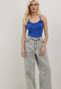 NA-KD Vorne Drapiertes Mit Doppelträgern - Top - Blue