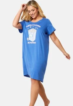 Popcorn Print Dipped- Camisón - Blue