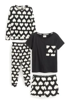 Next Long Sleeve Sets 2 Pack Standard - Pijama - Black White Heart Print -Tienda barata Ulla Popken afc76283264c4904bec5817726b68a83