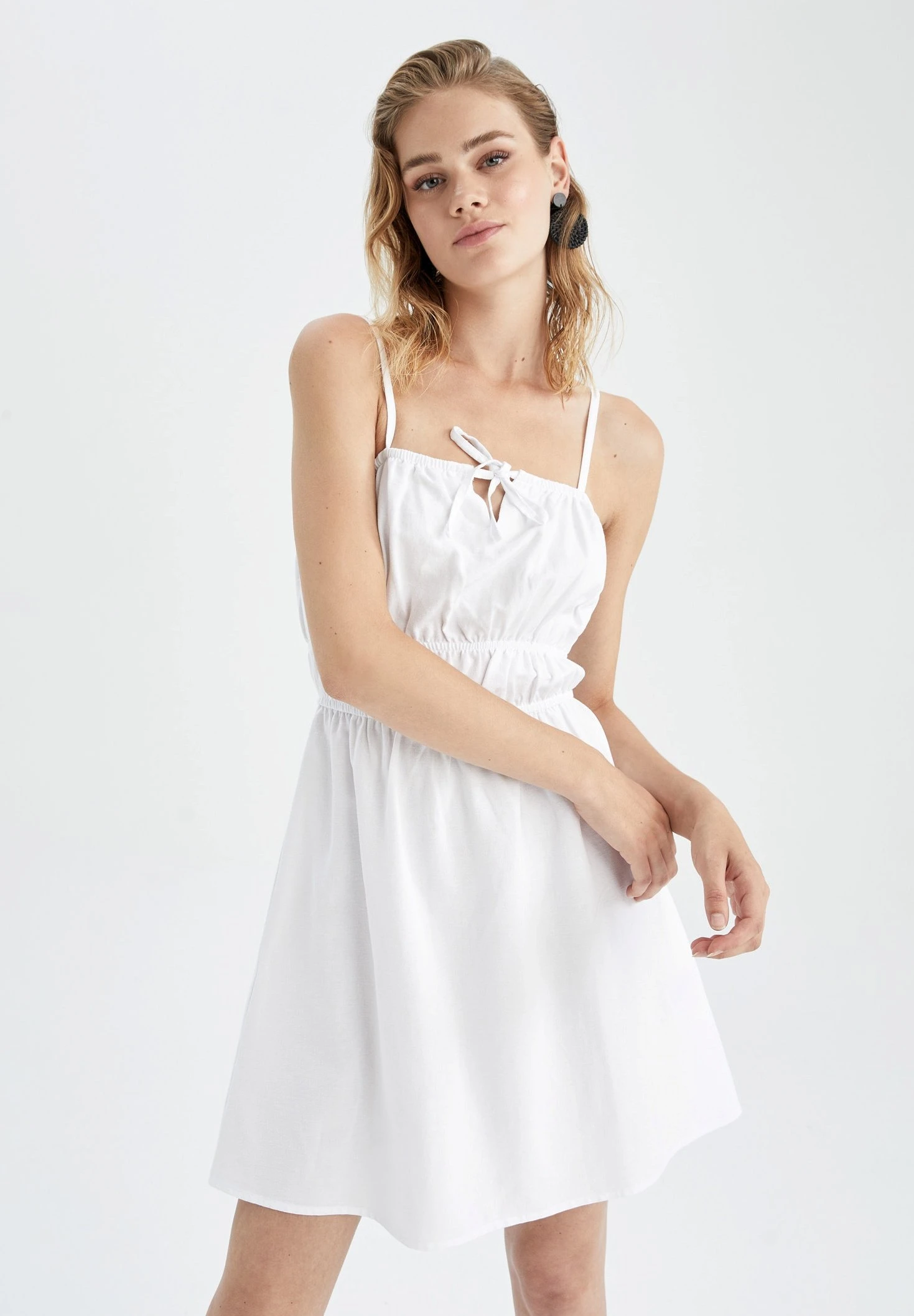 DeFacto A Line- Vestido Informal - White 3 DeFacto A Line- Vestido Informal - White