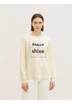 Tom Tailor Mit Glitzerndem Print  - Sudadera - Soft Buttercream