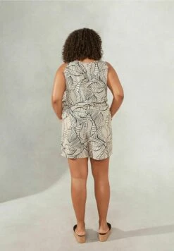 Stone Palm Print - Shorts - Brown -Tienda barata Ulla Popken bdf408168f6a46b4b1179ec455064500