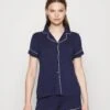 Anna Field Button Through Pj Set- Pijama - Blue/White