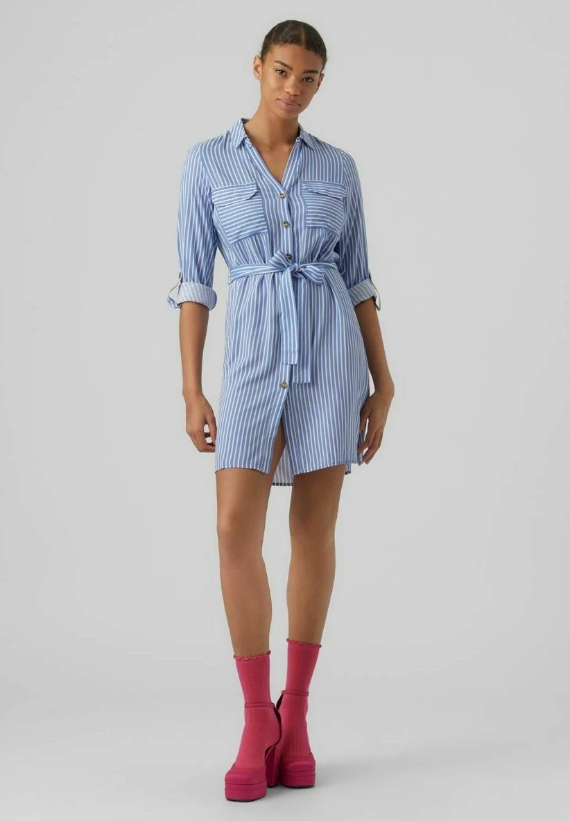 Vero Moda Vestido Camisero - Cashmere Blue 4 Vero Moda Vestido Camisero - Cashmere Blue - Imagen 2