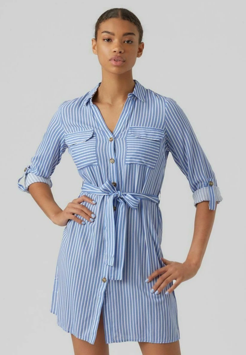 Vero Moda Vestido Camisero - Cashmere Blue 3 Vero Moda Vestido Camisero - Cashmere Blue