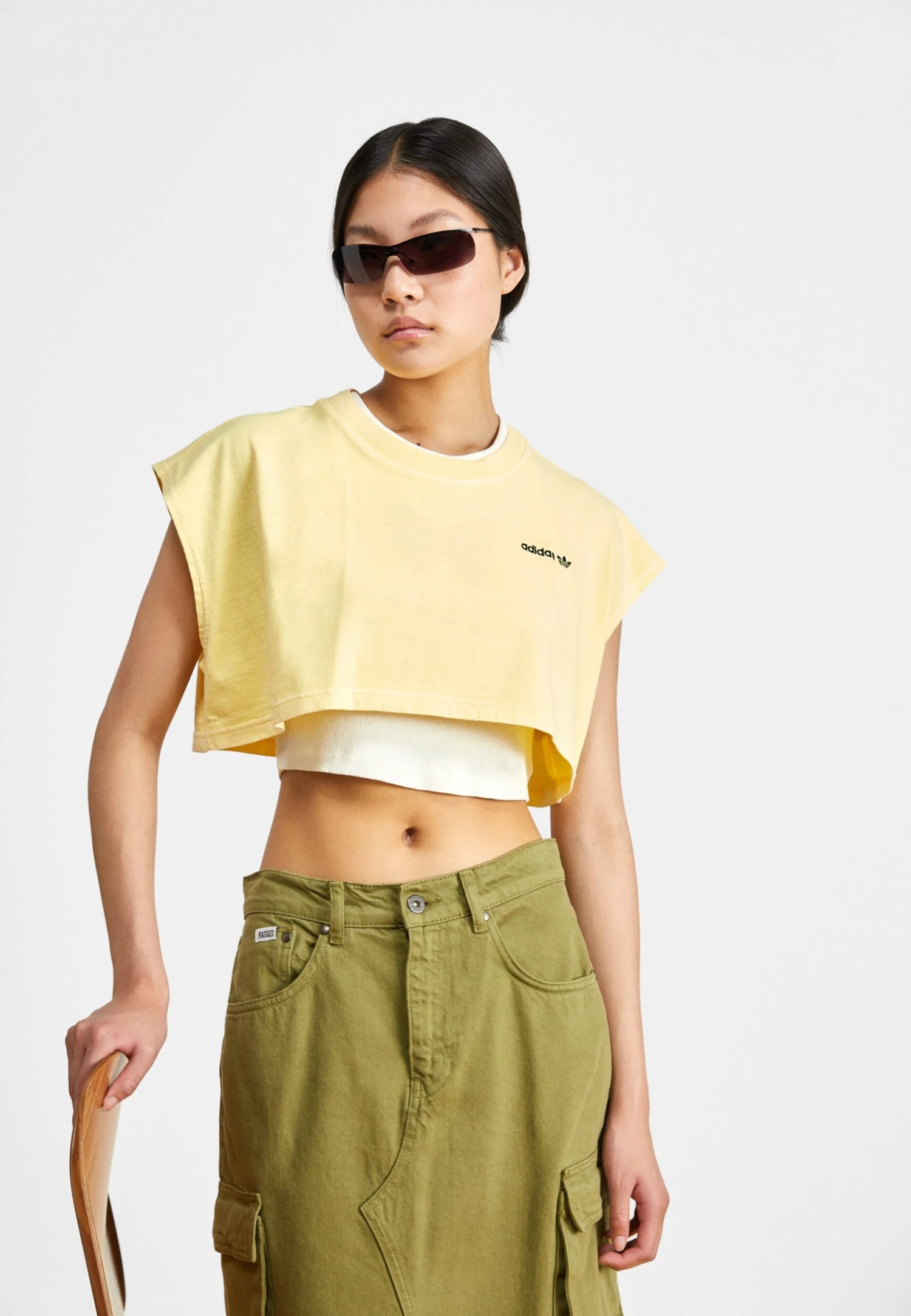Adidas Originals Originals Muscle Crop - Top - Light Yellow 3 Adidas Originals Originals Muscle Crop - Top - Light Yellow