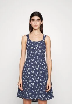 ONLY Onlruby Button Singlet Dress - Vestido Informal - Navy Blazer