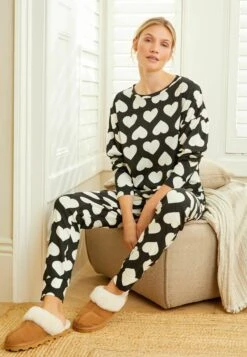 Next Long Sleeve Sets 2 Pack Standard - Pijama - Black White Heart Print -Tienda barata Ulla Popken d71e651ba13d4950bf11cb2fa7680ee2