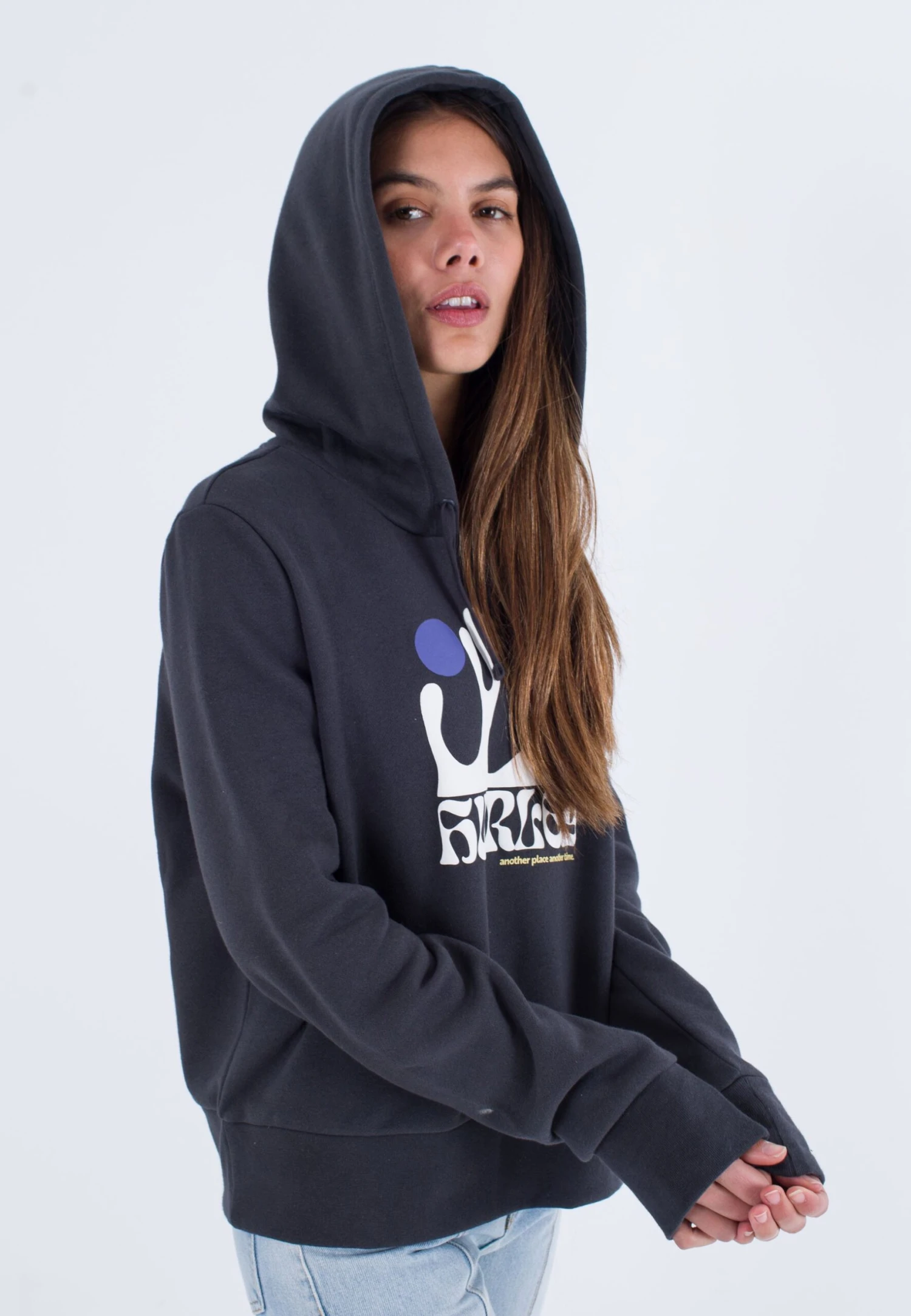 HURLEY Another Time Cropped Raglan Sleeves - Jersey Con Capucha - Dk Stone Grey 7 HURLEY Another Time Cropped Raglan Sleeves - Jersey Con Capucha - Dk Stone Grey - Imagen 5