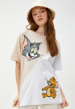 Koton Tom And Jerry Licensed Short Sleeve - Camiseta Estampada - Ecru