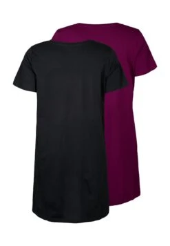Zizzi 2 Pack Mit Aufdruck - Camisón - Dark Purple Black -Tienda barata Ulla Popken e16db02fe6294972a765311fb56b173b