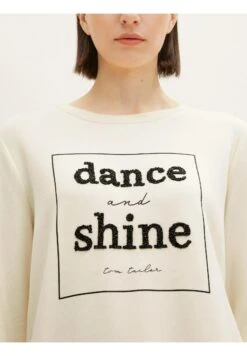 Tom Tailor Mit Glitzerndem Print  - Sudadera - Soft Buttercream -Tienda barata Ulla Popken e41f7cbf55f64db1be7c05009c6ccaca