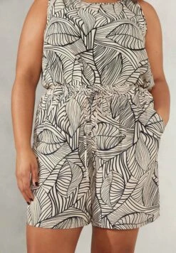 Stone Palm Print - Shorts - Brown -Tienda barata Ulla Popken e4f171d42613424ea289b9291642dbae