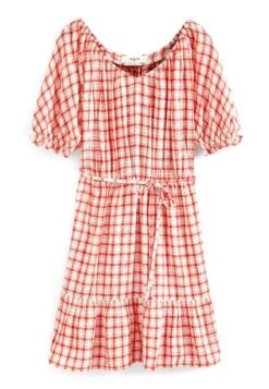 Next Puff Sleeve Mix Mini Standard - Vestido Informal - Red White Check -Tienda barata Ulla Popken e9bcae4e166349feb978281518c8be92