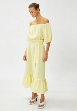 Koton Off The Shoulder Belted - Vestido Largo - Yellow 8 Koton Off The Shoulder Belted - Vestido Largo - Yellow -Tienda barata Ulla Popken ecc6e13698484945add07ae5b9265aaa