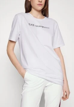 EA7 Emporio Armani Camiseta Estampada - White/Black -Tienda barata Ulla Popken f563431c8e664a7eb6e4ab870b2647f2
