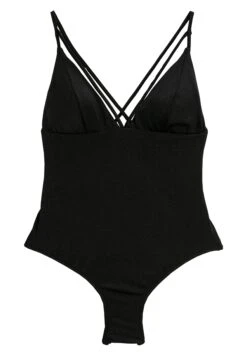 Koton V Neck Spaghetti Strappy Padded Binding Detail - Bañador - Black