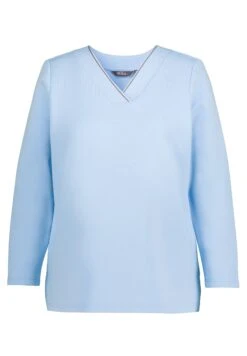 Ulla Popken Chain Detail V Neck Stretch- Sudadera - Ice Blue -Tienda barata Ulla Popken f8539a7aa5bf4cda98f187d0fa430557