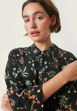 Soaked In Luxury Slvioletta - Vestido Camisero - Black Botanical Print -Tienda barata Ulla Popken faffac3e38ac4a868d46dd7b273113d8