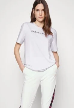 EA7 Emporio Armani Camiseta Estampada - White/Black -Tienda barata Ulla Popken fb4478e6caa342ae83d8ffd4e152e5b6