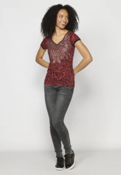 Koroshi Short Sleeve - Camiseta Estampada - Red Coral -Tienda barata Ulla Popken fbfb3bd219534011ba5388f197d576e6