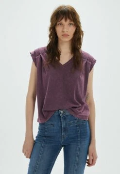 Oversize With Shoulder Pleats - Camiseta Básica - Lilac
